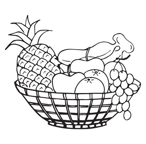 fruits outline images for colouring