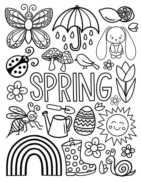 full size spring coloring pages