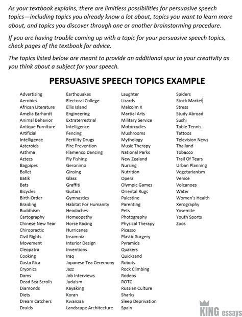 fun persuasive speech topics for college students