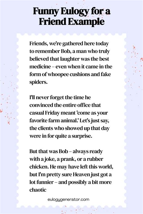 funny funeral speech for a friend