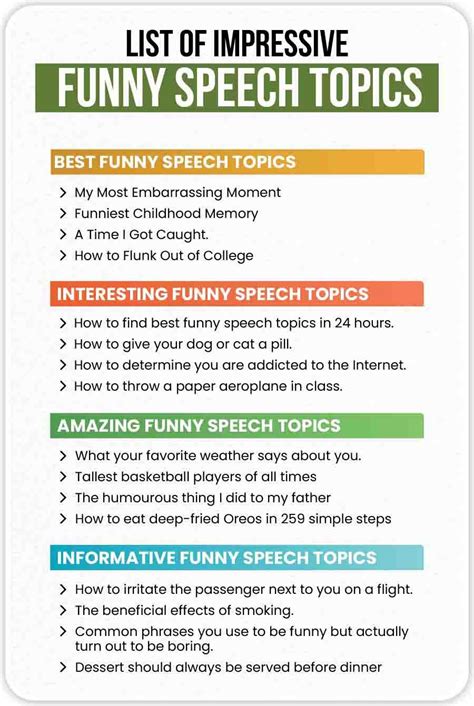 funny impromptu speech topics for college students
