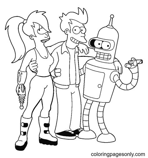 futurama coloring pages