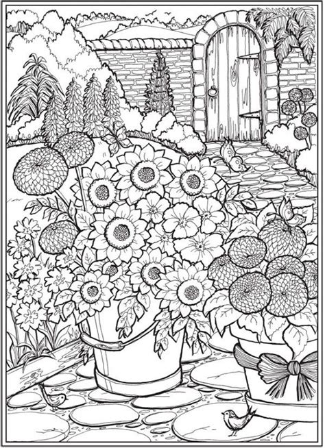 garden coloring pages for adults