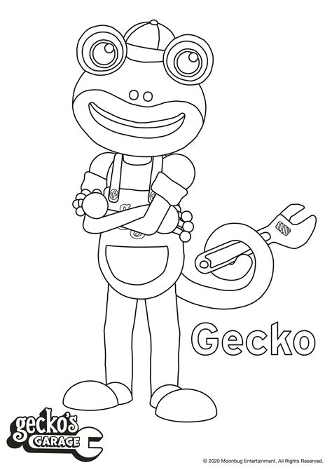 gecko's garage coloring pages