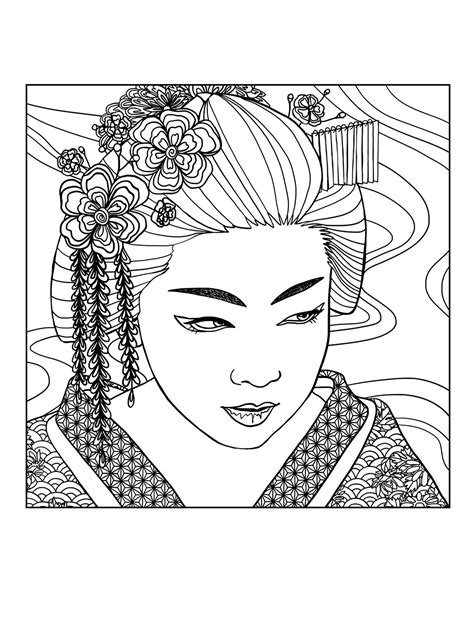 geisha coloring book