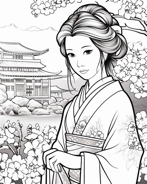 geisha coloring book