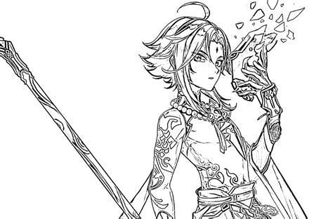 genshin impact coloring pages xiao