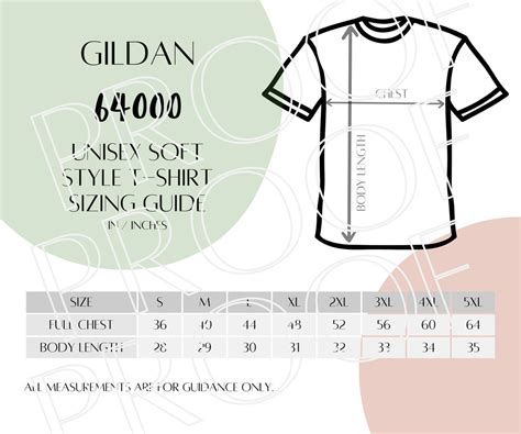 Gildan Soft Style Sizing Chart