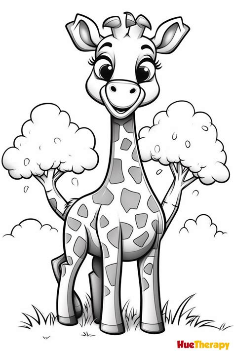 giraffe colouring images