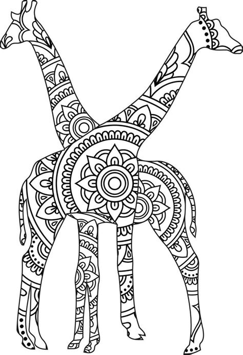 giraffe mandala coloring pages