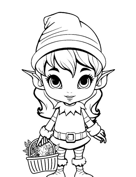 girl elf coloring pages