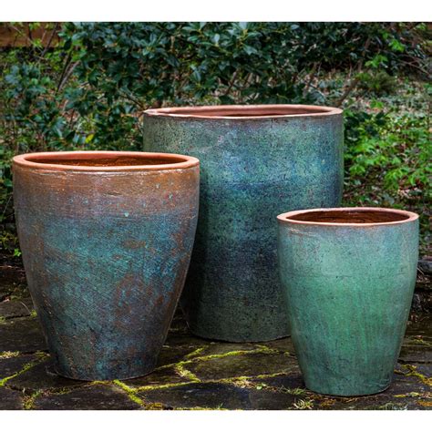 glazed flower pots