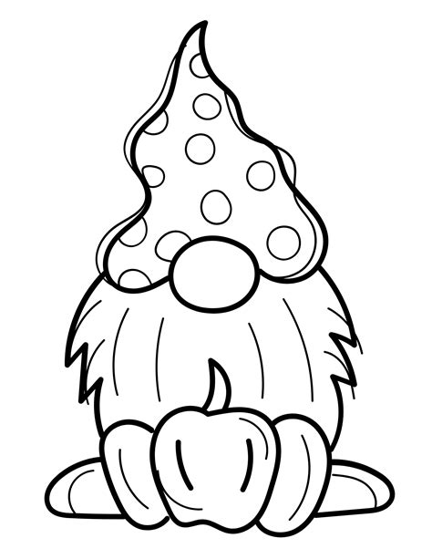 gnome fall coloring pages