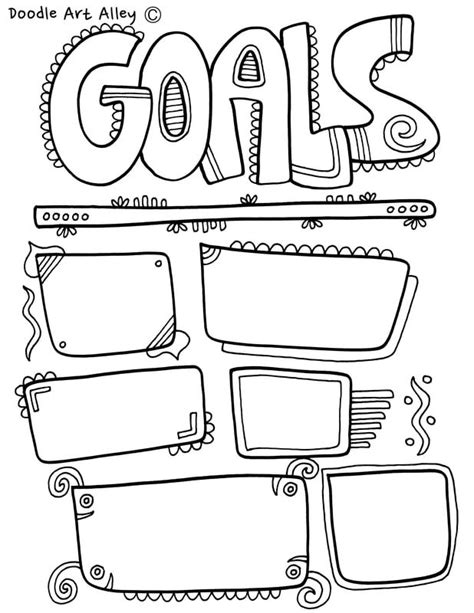 goal tracking coloring pages