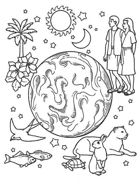 god created the world coloring pages