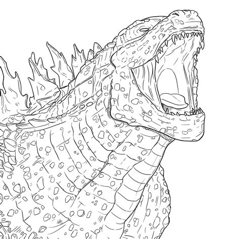 godzilla colouring