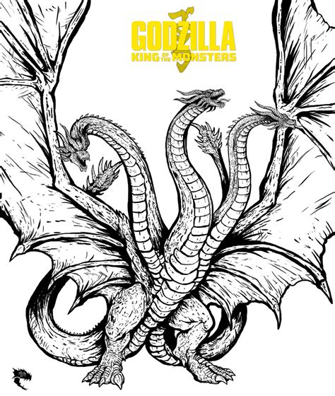 godzilla vs king ghidorah coloring pages