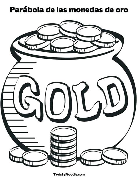 gold coins coloring pages