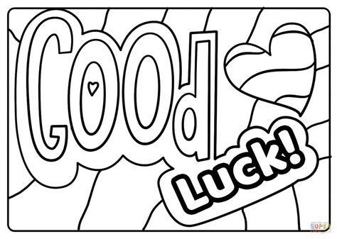 good luck coloring pages