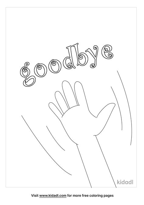 goodbye coloring pages