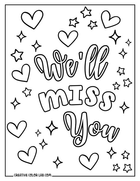 goodbye we will miss you coloring pages