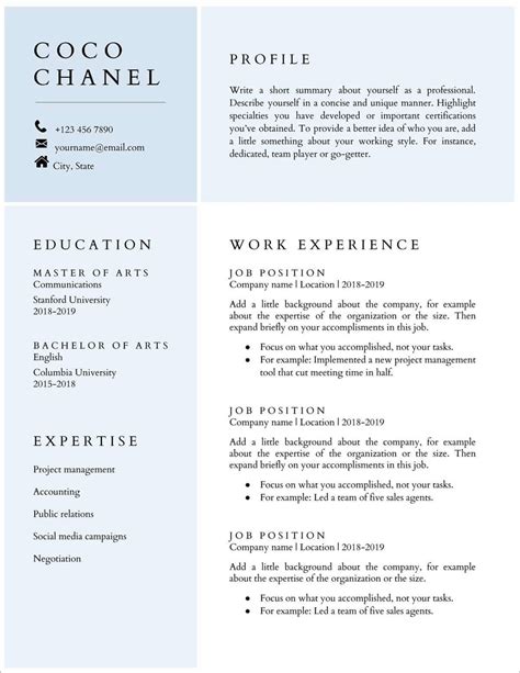 Google Doc Template Resume