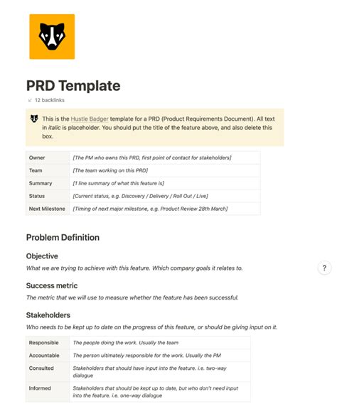 Google Docs Prd Template