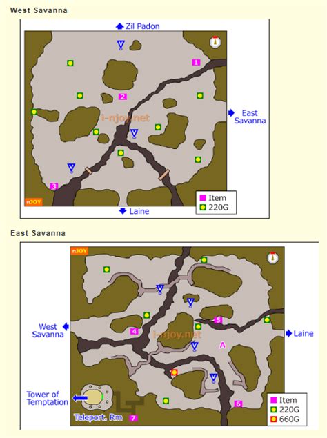 Grandia Walkthrough Maps