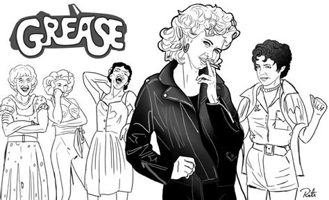 grease coloring pages