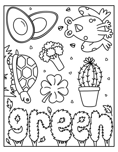 green coloring pages