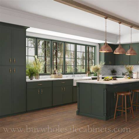 green shaker cabinets