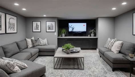 grey basement ideas