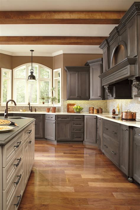 grey brown kitchen cabinets