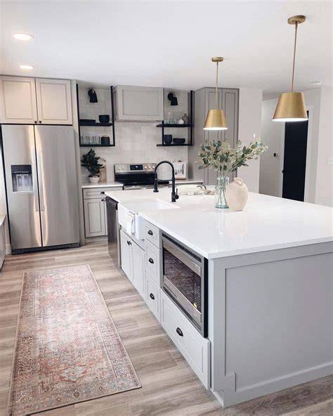 grey cabinets black hardware
