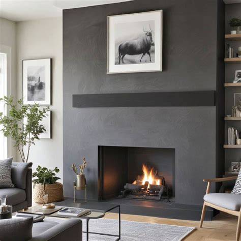 grey paint fireplace