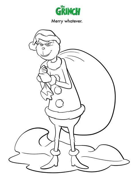 grinch 2018 coloring pages