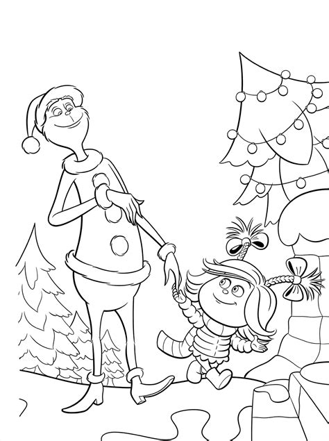 grinch and cindy lou coloring pages