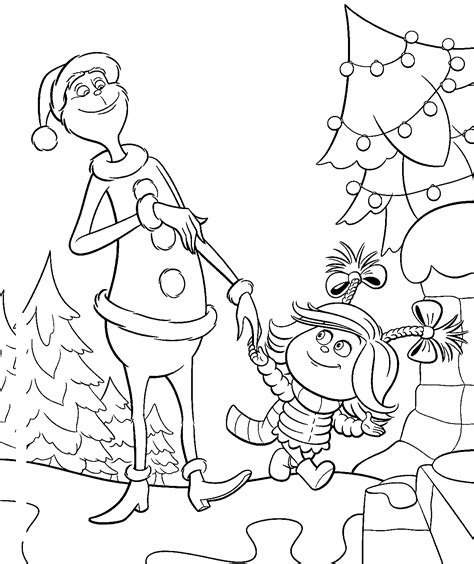 grinch and cindy lou coloring pages