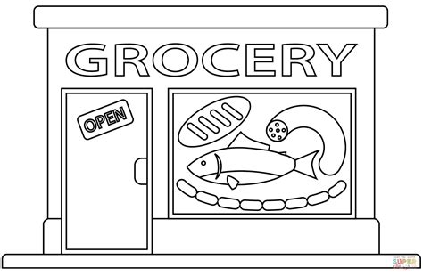 grocery store coloring pages
