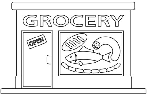 grocery store coloring pages