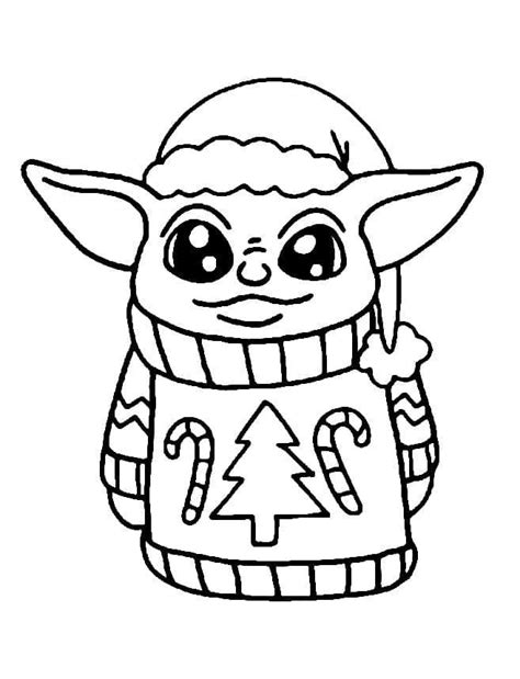 grogu christmas coloring pages