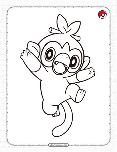 grookey coloring pages