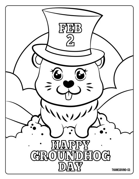 groundhog day coloring pages activities