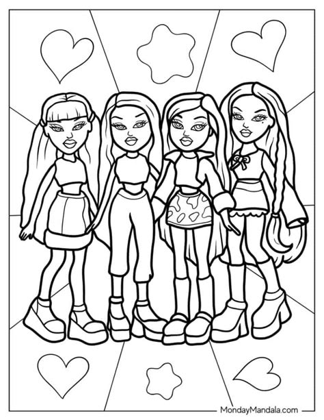 group bratz coloring pages