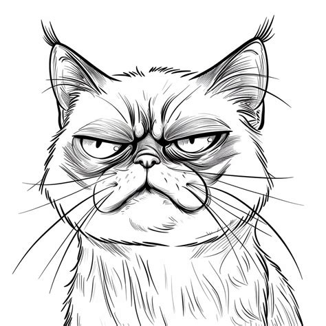 grumpy cat coloring page