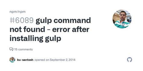 gulp command not found - error after installing gulp