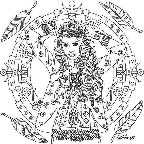 gypsy boho coloring pages