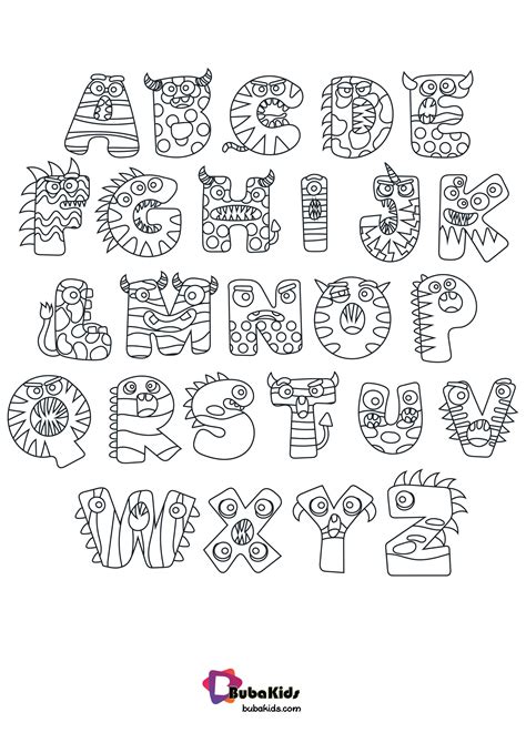 halloween alphabet coloring pages