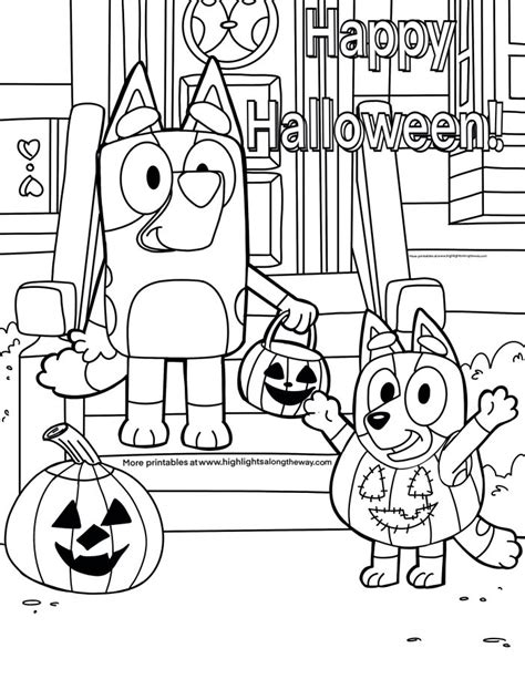 halloween bluey coloring pages