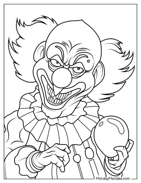 halloween clown coloring pages